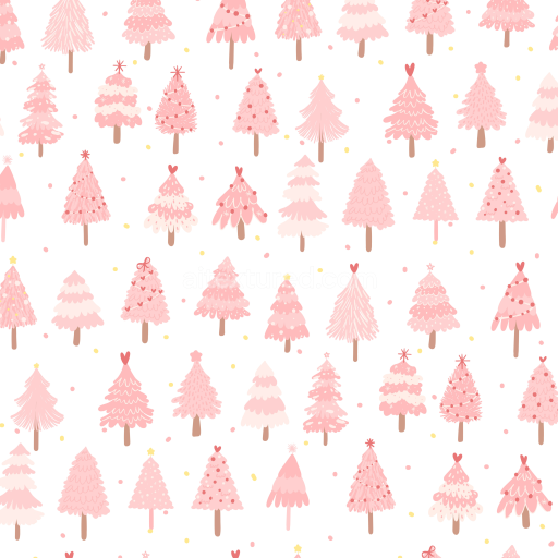 Seamless 3D PBR Texture of Pink Christmas Tree Digital Paper Pattern
