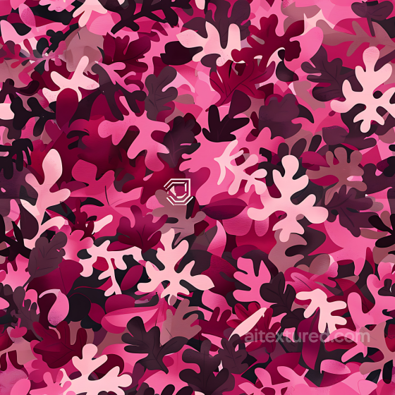 Floral Camouflage PBR Texture in Pink and Burgundy Palette Color Camouflage texture preview