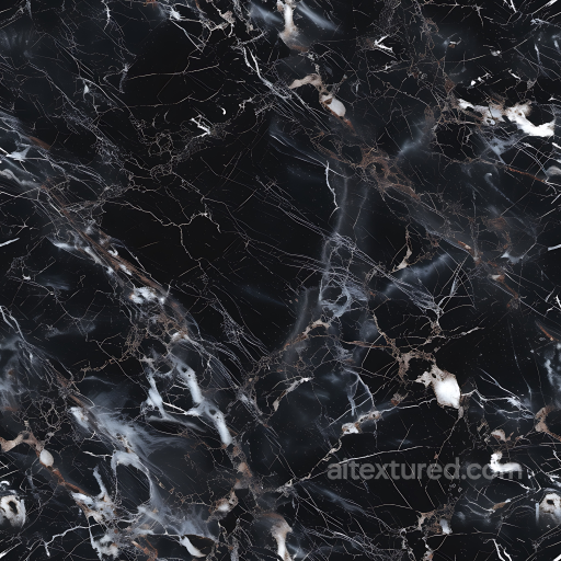 Atlantic Black Natural Marble Seamless Texture with Intricate Veins seamless Marble PBR texture