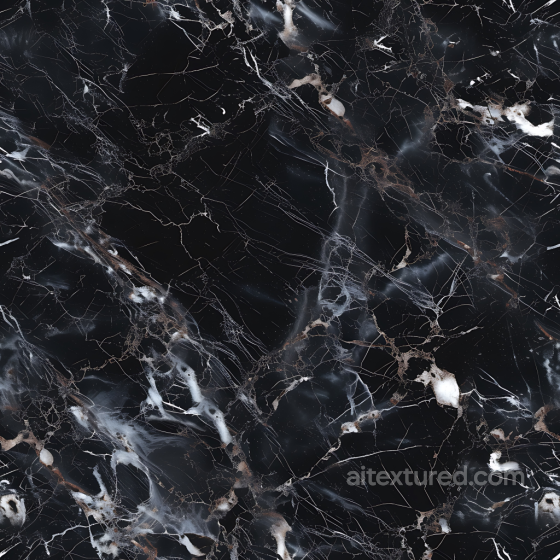 Atlantic Black Natural Marble Seamless Texture with Intricate Veins Marble texture preview