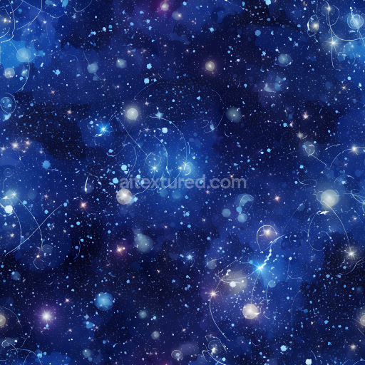 Seamless 3D Space PBR Texture Featuring Glowing Starfield and Cosmic Dust