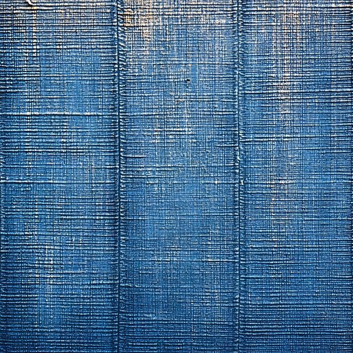 Cracked Denim Surface with Deep Blue Weave and Worn Fractures seamless PBR texture preview