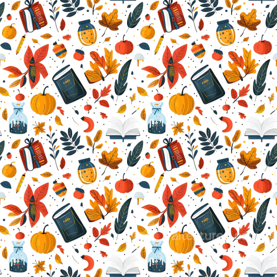 with Colorful Thanksgiving Icons and Autumn Leaves Pattern Thanksgiving texture preview