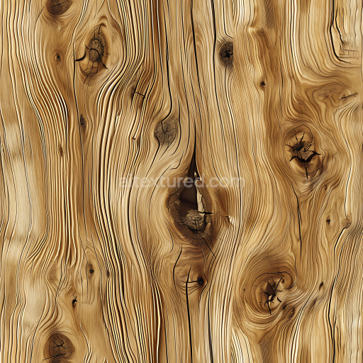 Seamless 3D Rustic Pine Wood PBR Texture with Prominent Knots and Grain
