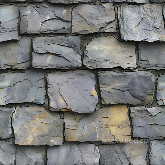 Weathered Stone Wall PBR Texture Featuring Rough Slate Blocks with Natural Cracks and Ear… Stone texture preview