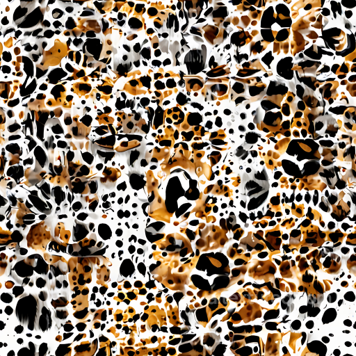 Leopard Print Fabric Texture with Distorted Black and Brown Spots seamless Leopard Print PBR texture