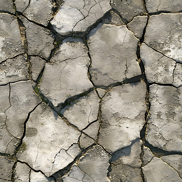 Cracked Dry Stone Ground With Natural Earth Tones seamless PBR texture preview