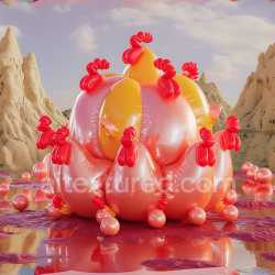 seamless Seamless 3D Inflated Glossy Air Balloon PBR Texture with Knotted Details texture 8k free download PBR