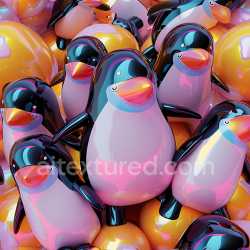 seamless Seamless 3D Inflated PBR Texture Featuring Glossy Multicolored Vinyl Penguin Figures texture 8k free download PBR