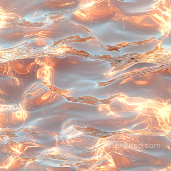 Stylized Water Surface Seamless Texture with Warm Copper Reflections Water texture preview
