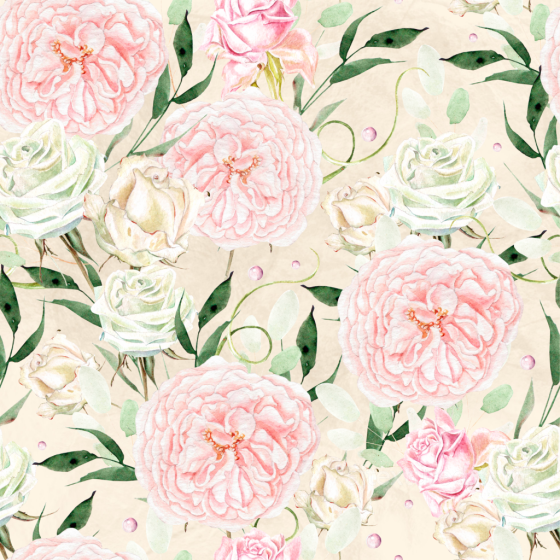 Soft Watercolor Floral Texture with Pastel Roses and Leaves Flower texture preview