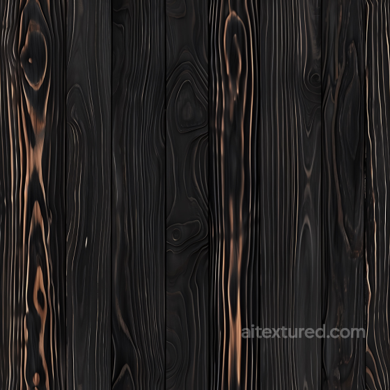 Charred Wood Planks Texture with Burnt Grain Detailing Wood texture preview