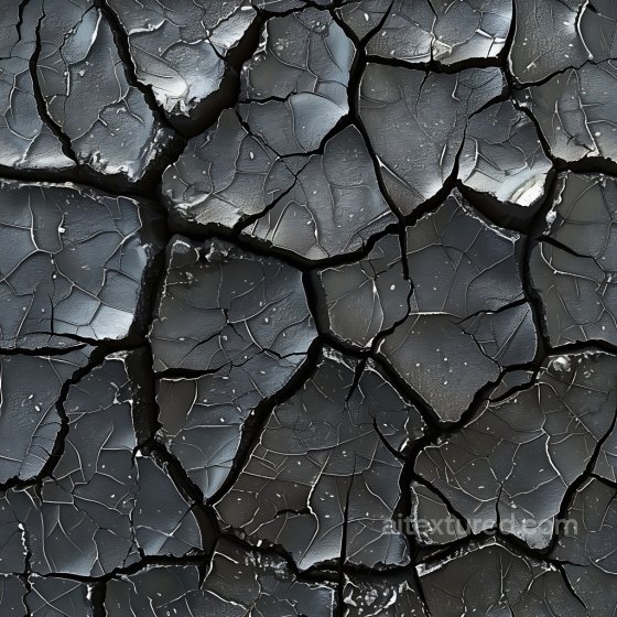 Of Dark Cracked Dry Mud With Deep Fissures And Fragmented Surface Cracked & Holes texture preview