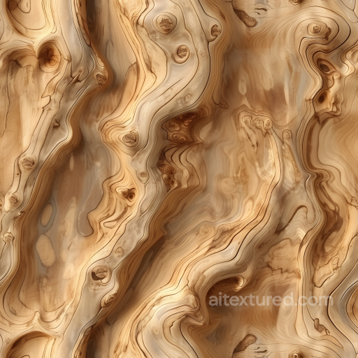 Twisted Wood Grain PBR Texture with Knots and Natural Flow seamless Wood PBR texture