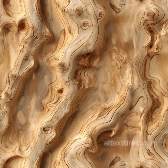 Twisted Wood Grain PBR Texture with Knots and Natural Flow Wood texture preview