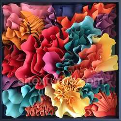 seamless Seamless 3D PBR Texture Featuring Intricate Curled Coral Forms in Vivid Colors texture 8k free download PBR