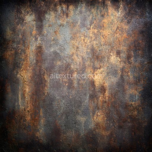 Seamless 3D Rusted Metal PBR Texture Featuring Cracks, Holes, and Corrosion