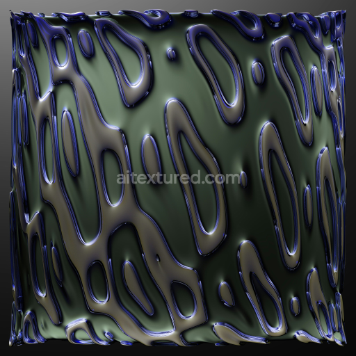Seamless 4K Abstract Glossy Plastic PBR Texture with Reflective Patterns