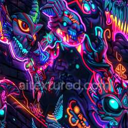 seamless Seamless 3D PBR Graffiti Texture Featuring Neon Urban Paint and Abstract Characters texture 8k free download PBR