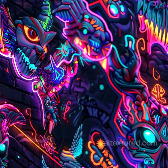 Graffiti Texture Featuring Neon Urban Paint and Abstract Characters Graffiti texture preview