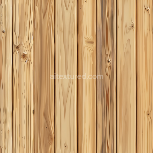 Seamless 3D PBR Light Pine Wood Planks Texture with Natural Knots and Fine Grain