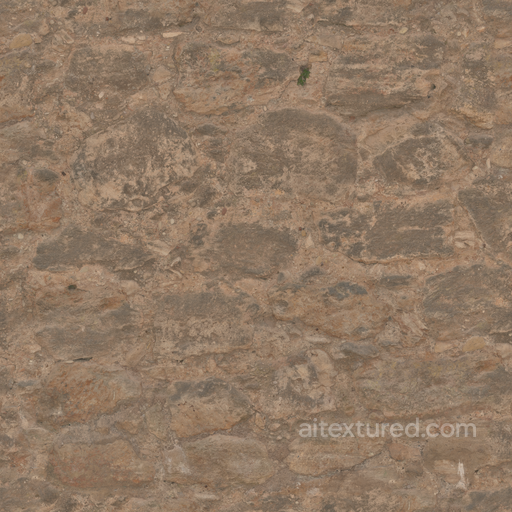 Rock Wall - Weathered Cracked Wall Stones Brown Rock seamless Rock PBR texture