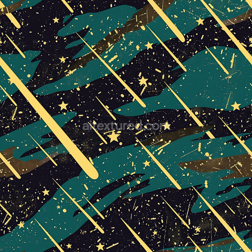 Seamless 3D Stylized Cosmic Camouflage PBR Texture with Starry Night Pattern