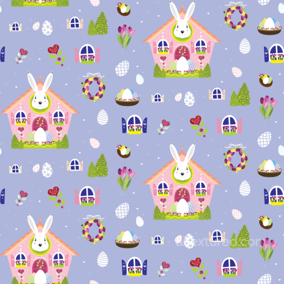 Easter Bunny House and Decorative Eggs Digital Paper Texture All Christmas Digital paper texture preview