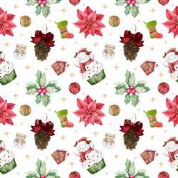 Pattern Bundle - Seamless 3D Pattern PBR Texture Featuring Whimsical Christmas Motifs and Soft Watercolor… texture preview