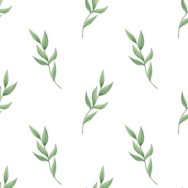 Watercolor Greenery with Delicate Leaves Pattern seamless PBR texture preview