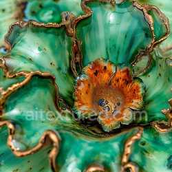 seamless Seamless 3D PBR Cracked Ceramic Glaze Texture Featuring Green and Orange Fractured Patterns texture 8k free download PBR