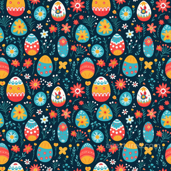 All Easter Digital paper Texture of Colorful Easter Eggs and Floral Pattern All Easter Digital paper texture preview
