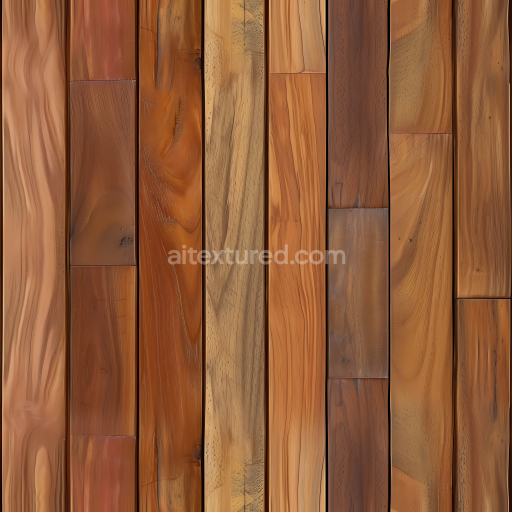 Seamless 3D Wood PBR Texture with Polished Mixed Hardwood Floorboards