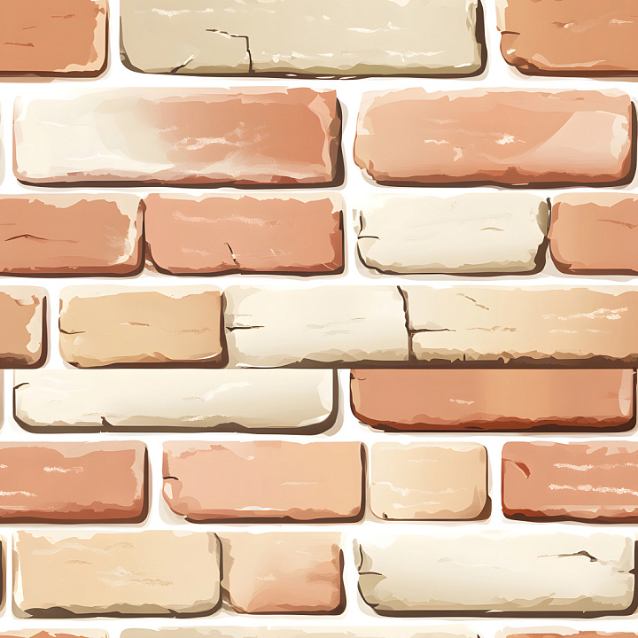 Cracked Brick Wall with Subtle Holes and Earth Tone Variations seamless PBR texture preview