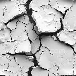 seamless Seamless 3D Cracked and Holed Plaster PBR Texture in White with Jagged Breaks texture 8k free download PBR