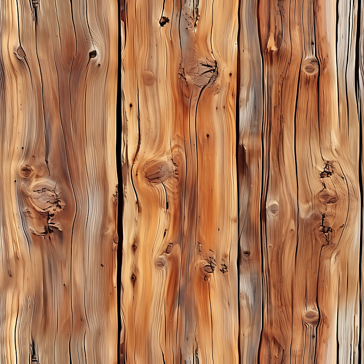 Distressed Pine Wood Planks with Knots and Grain Detail seamless PBR texture preview