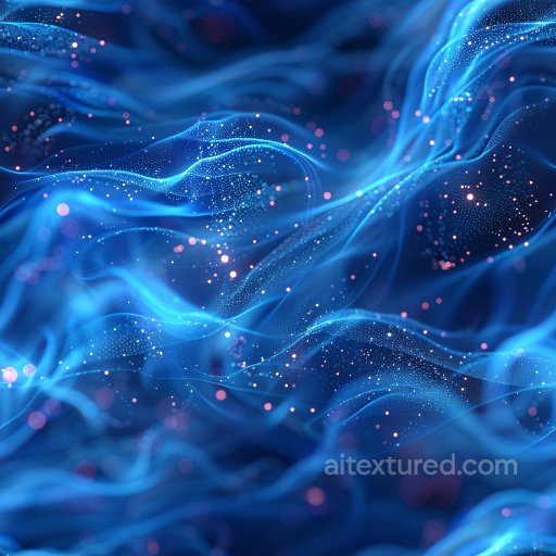 Seamless 3D PBR Texture of Glossy Blue Flowing Waves with Glittering Sparkles texture preview