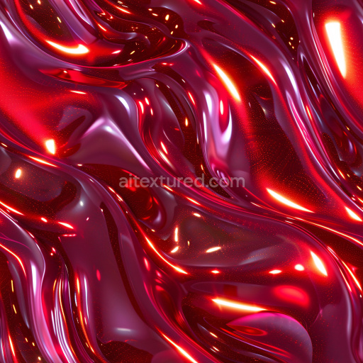Preview — Seamless 3D PBR Texture Featuring Red Glossy Fluid-Like Surface