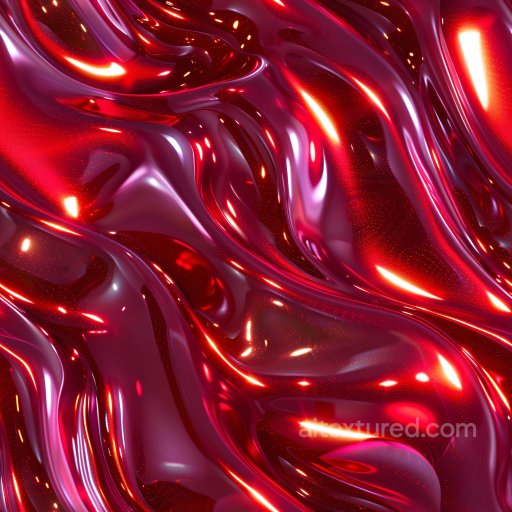 Seamless 3D PBR Texture Featuring Red Glossy Fluid-Like Surface texture preview