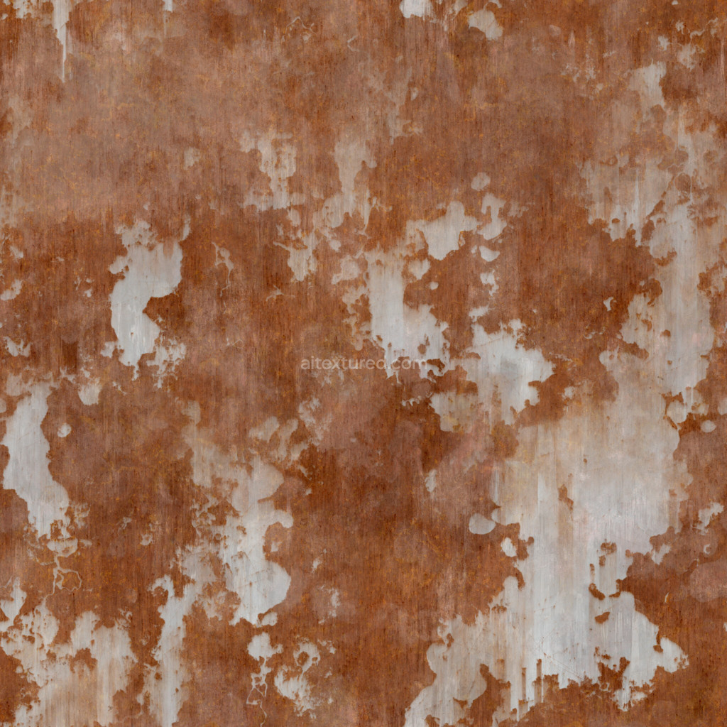 Seamless PBR metal texture with rust details