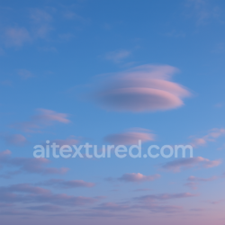 seamless Seamless 8k PBR 3d texture of spring sky with blue hour lighting and soft lenticular clouds texture 8k free download PBR