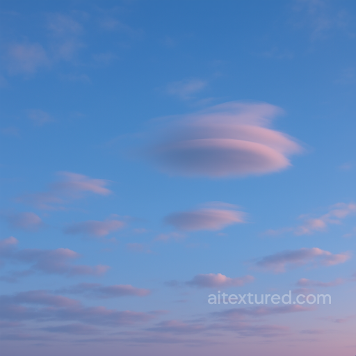 Seamless 8K PBR 3D texture of spring sky with blue hour lighting and soft lenticular clou… seamless Sky PBR texture