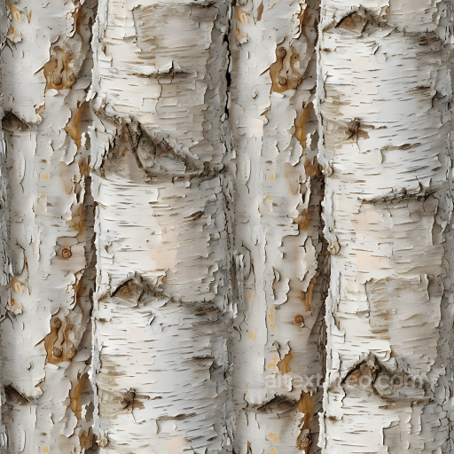 Birch Bark PBR Texture Featuring Natural Peeling and Knots seamless Wood PBR texture