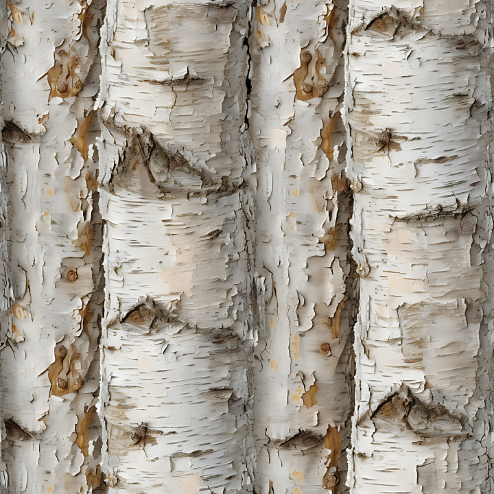 Birch Bark Featuring Natural Peeling and Knots Wood seamless PBR texture preview