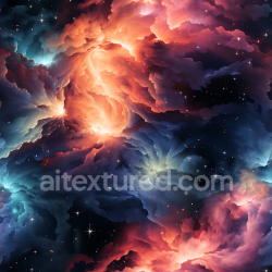 seamless Seamless 3D Nebula PBR Texture Featuring Glowing Cosmic Clouds and Starfield texture 8k free download PBR