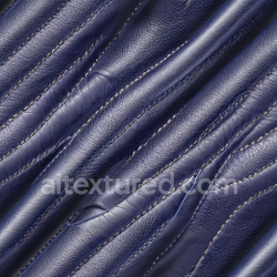 seamless Seamless 3D PBR Navy Blue Stitched Grain Leather Texture with Wrinkles texture 8k free download PBR