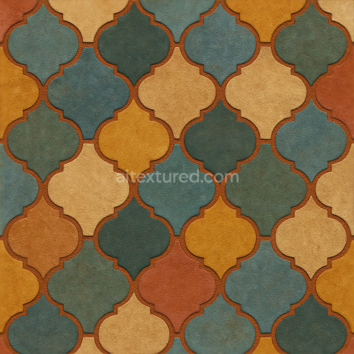 Seamless 3d texture pbr 8k moroccan tiles mosaic with arabesque patterns and matte finish