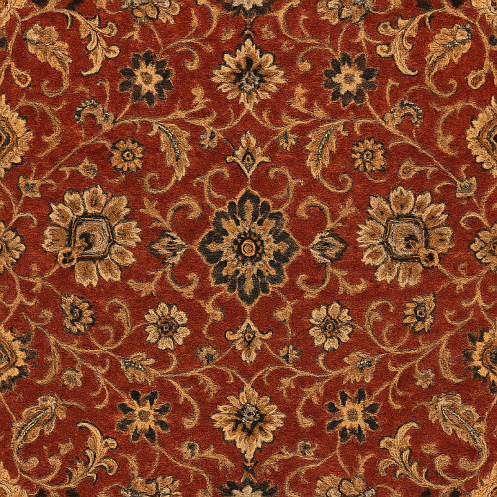 Patterned Oriental Carpet seamless PBR texture preview