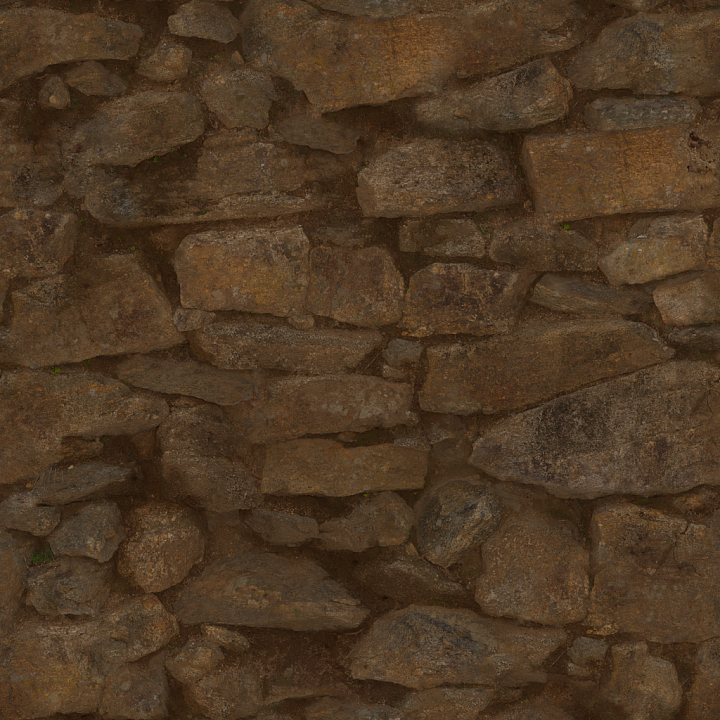 Earthy Stone Wall - Rock Rocks Wall Wall Rocky Cracks seamless PBR texture preview