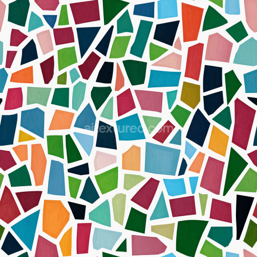 Seamless 3D Mosaic PBR Texture with Vibrant Cracked Ceramic Tiles texture preview